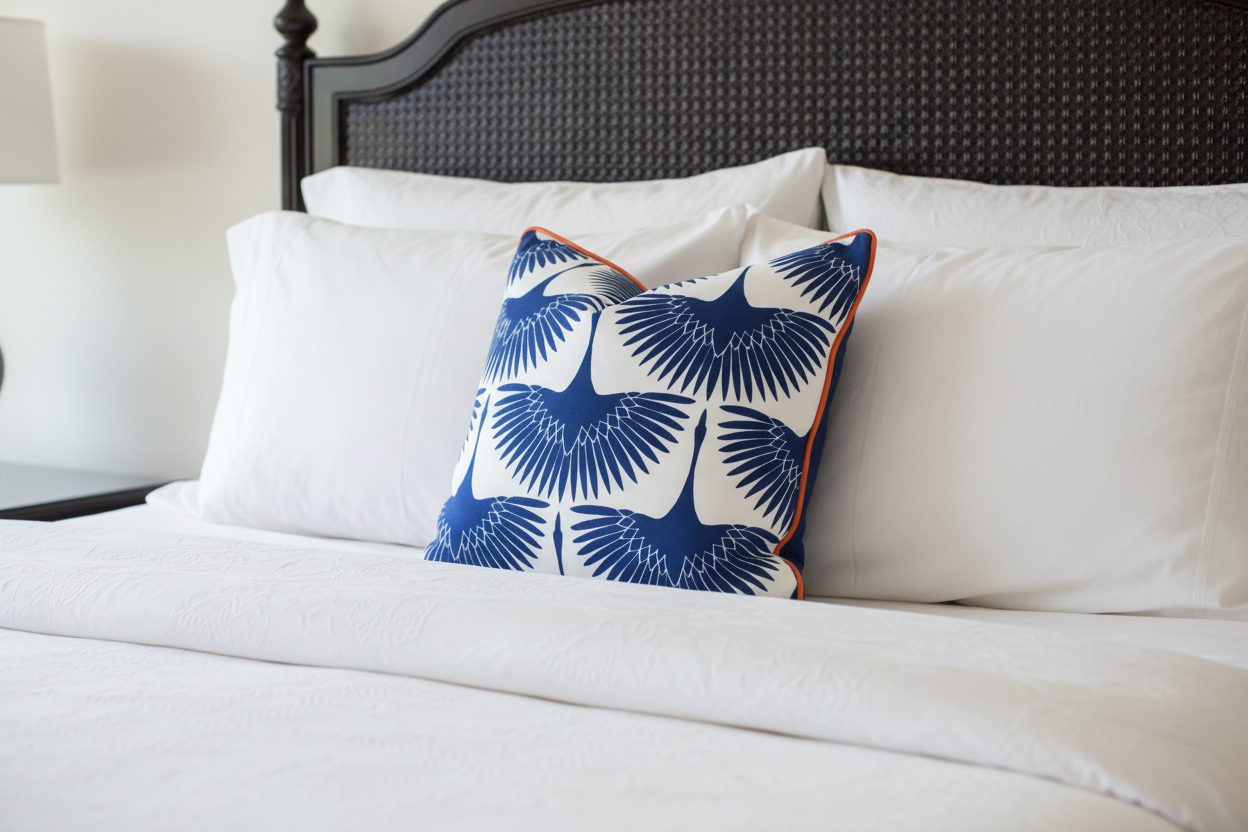 Oiseau Bleu {Blue Bird} Cushion Cover