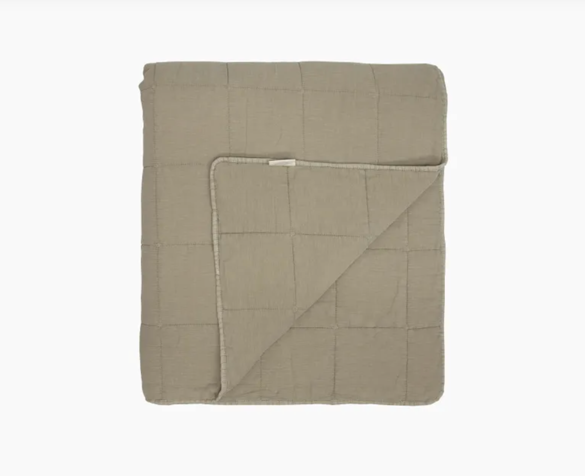 Lulu Stonewashed Cotton Coverlet ~ Taupe