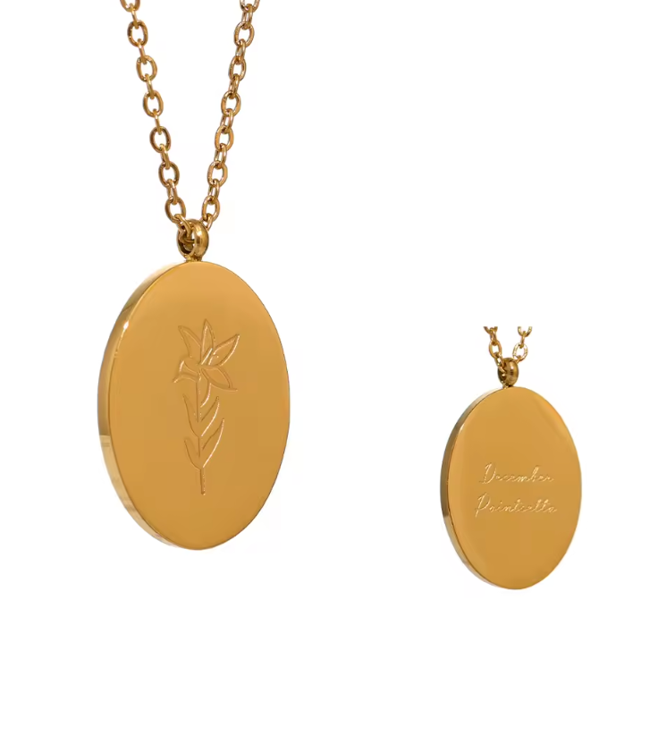 Birth Flower Pendant Necklace