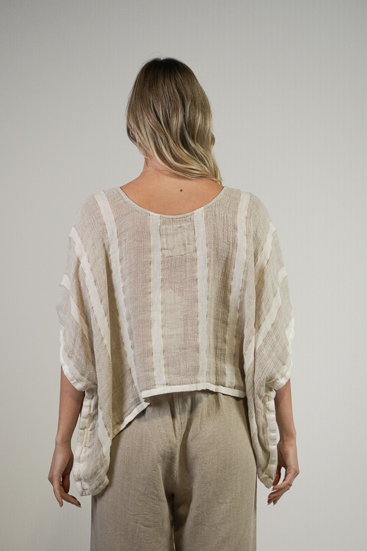 Capri Linen Top ~ Gold