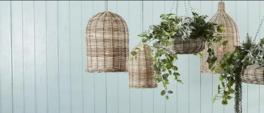 Rattan Bell Pendant Light