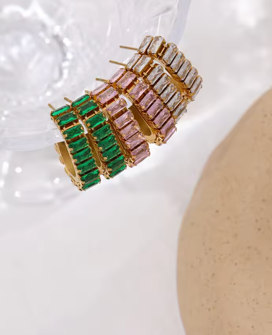 Delicate Colourful U Hoops