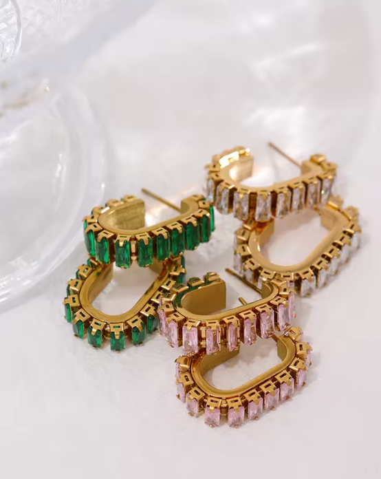 Delicate Colourful U Hoops