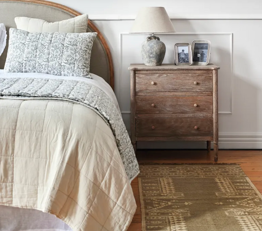 Lulu Stonewashed Cotton Coverlet ~ Ecru