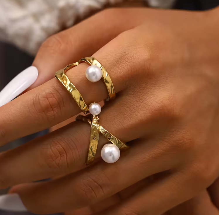 Doppia Perla Ring Set