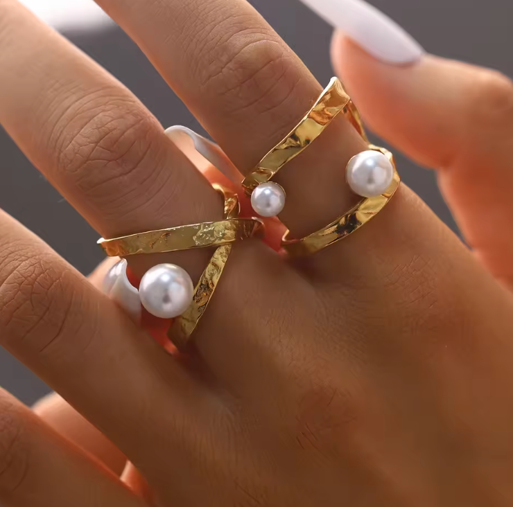 Doppia Perla Ring Set