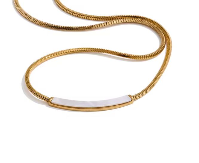 Minimalist Natural Shell Snake Chain