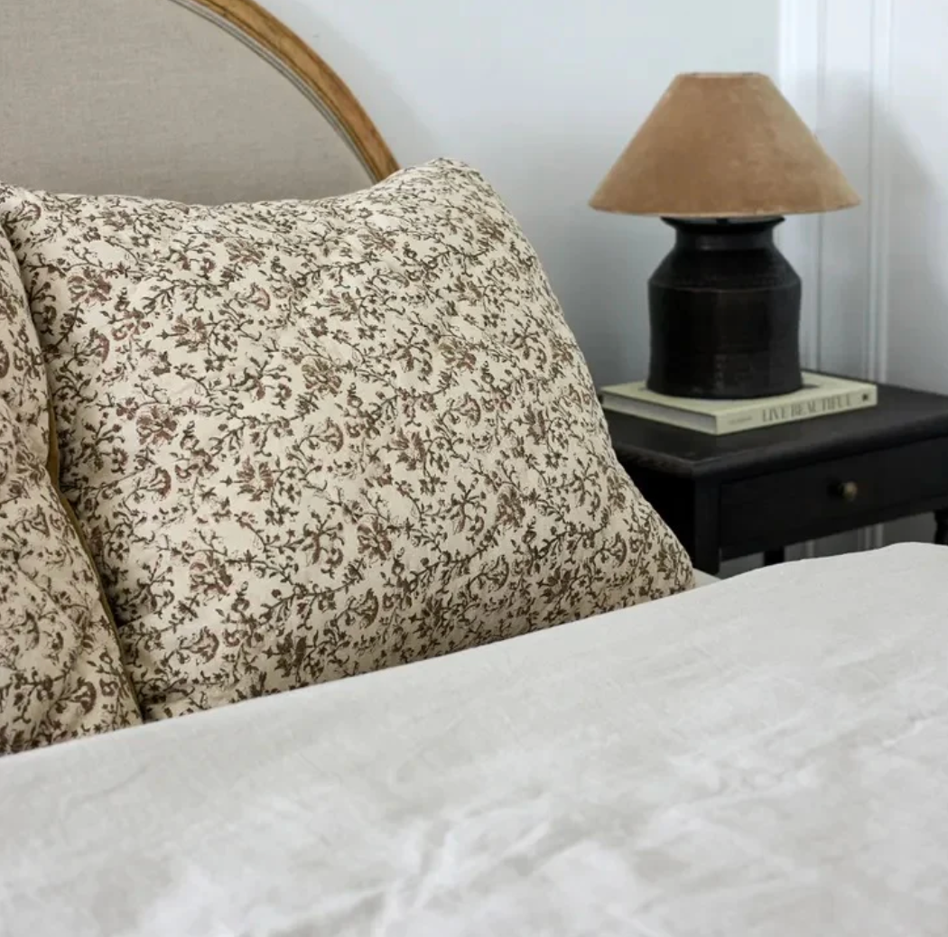 Odette Coverlet ~ Linen & Velvet