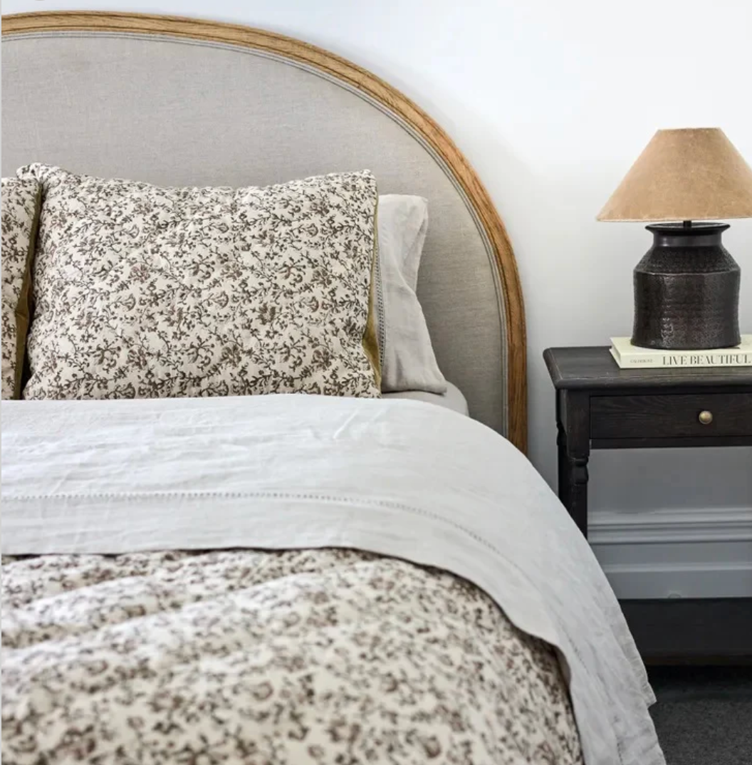 Odette Coverlet ~ Linen & Velvet