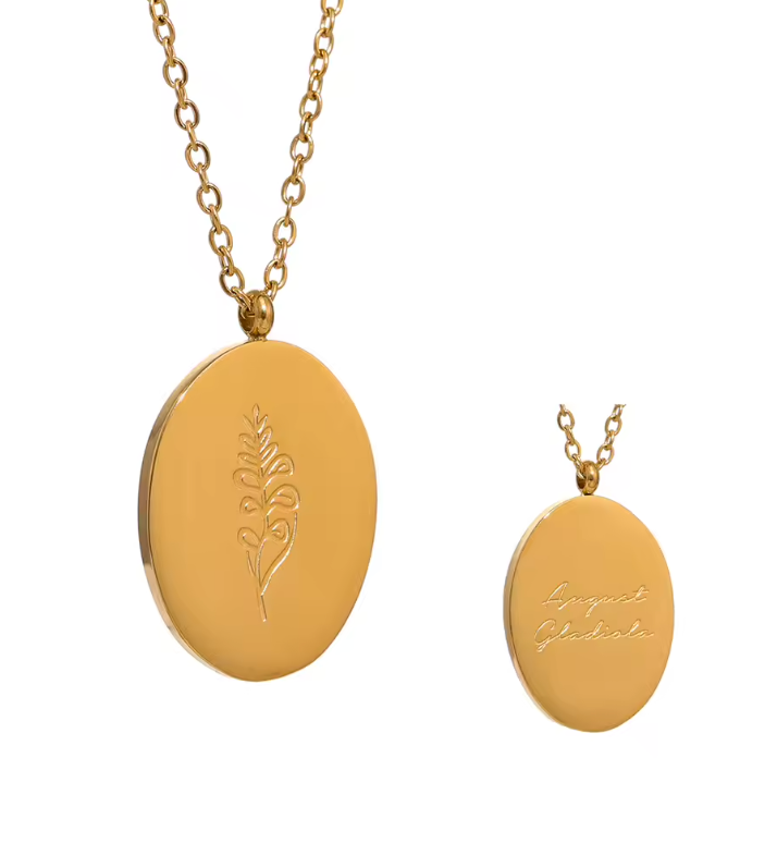Birth Flower Pendant Necklace