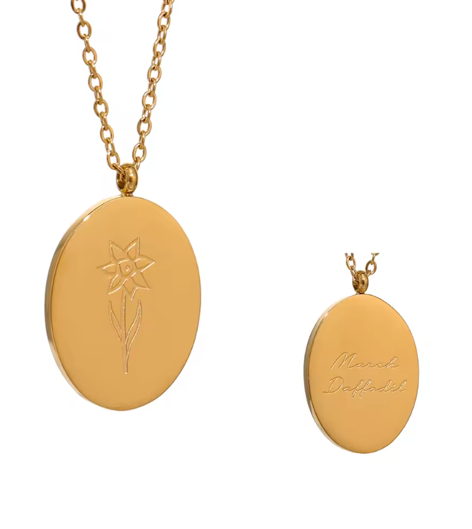 Birth Flower Pendant Necklace