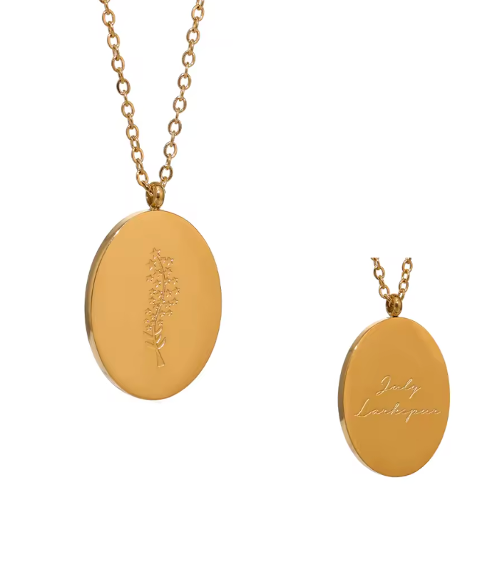 Birth Flower Pendant Necklace
