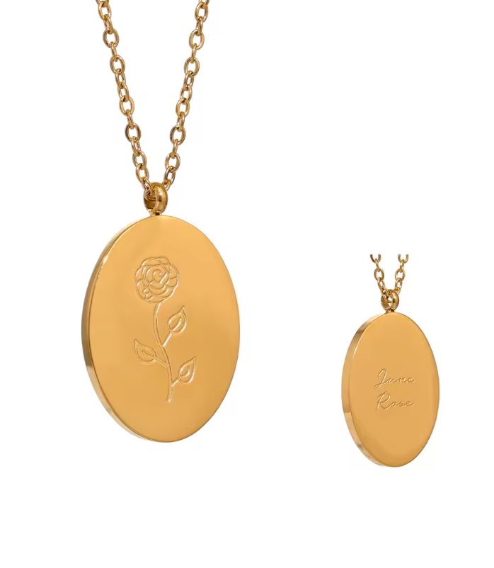 Birth Flower Pendant Necklace