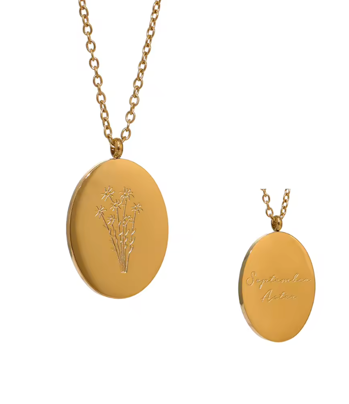 Birth Flower Pendant Necklace
