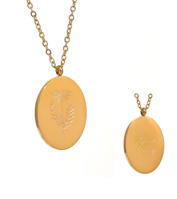 Birth Flower Pendant Necklace
