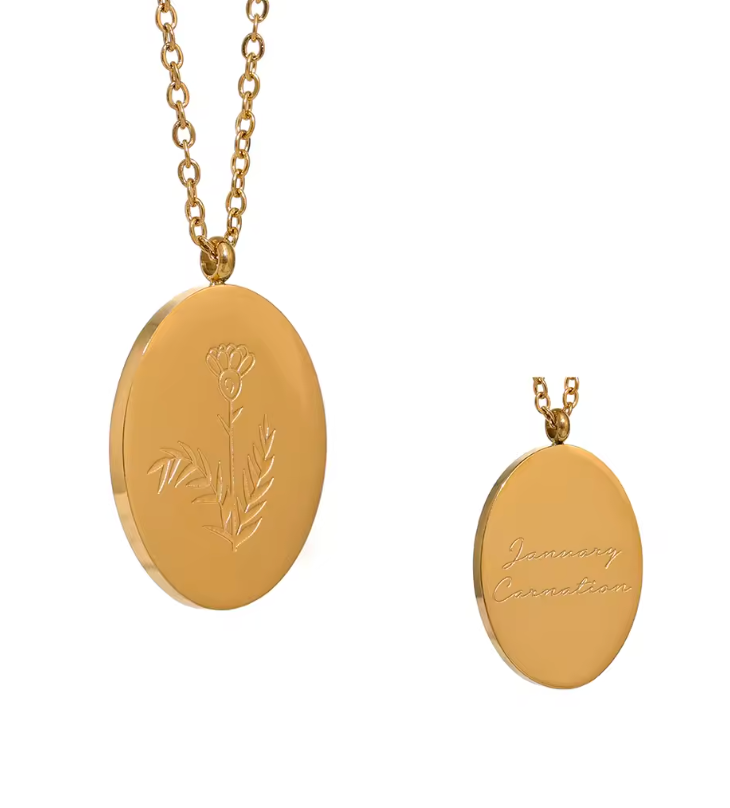 Birth Flower Pendant Necklace