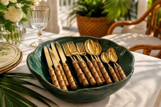 Bamboo Stainless Steel Cutlery Set