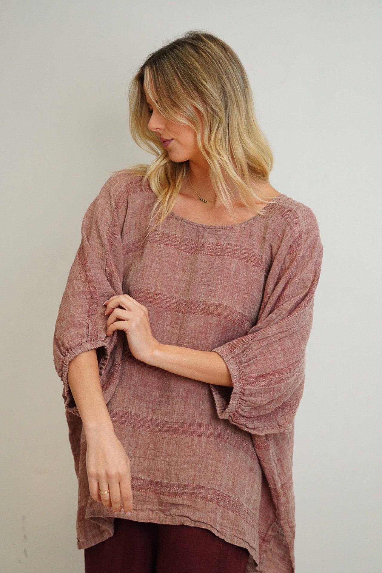 Bella Linen Top ~ Rose