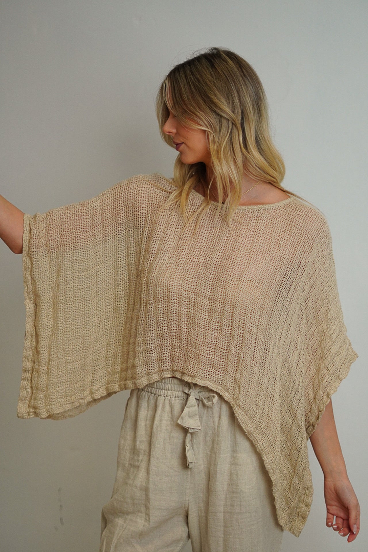 Capri Linen Top ~ Natural